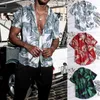 Męskie koszulki Summer Vintage Casual Shirt Mens Floral Short Rleeve Tops Tee Hawaiian Camicia Uomo Chemise