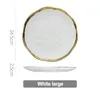 Plates Nordic Ceramic Dinner Fruit Salad Dessert Black Porcelain Dishes Sets Party Round Dinnerware Decorative