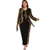 Ethnic Clothing Elegant African Dresses For Women Plus Size Embroidery Maxi Dress Abaya Muslim Kaftan Evening Party Gown Islamic Clothes