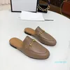 2023 Designer Princetown Slippers Genuine Leather Mules Women Loafers Metal Chain Comfortable Casual Shoe Lace Slipper