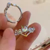 Solitaire Ring 17KM Y2K Shine s Crystal Silver Color s for Women Cute Remetic Geometric Trendy Fashion Jewelry 2022 Y2302