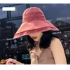 Wide Brim Hats The Spring And Summer Fisherman Hat Big Sunshade Cloth Foldable Double-sided Solid Color Sunscreen Basin