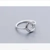 Solitaire Ring Inzatt Real 925 Sterling Silver Shiny Zirkon Moon Star Verstelbaar voor charmante vrouwen bruiloft Romantisch fijne sieraden Gift Y2302