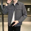 Men's Jackets Spring Thin Striped Jacket Korean Fashion Lapel Casual Slim Fit Plaid Shirt Coats Male Brand TopsMen's