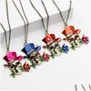 Pendant Necklaces New Skl Rose Necklace Sier Plated Halloween Jewelry Making Charms Best Gift For Drop Delivery Pendants Dhyes