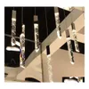 Lámparas colgantes Modern Loft Led Chandelier K9 Crystal Chrome Duplex Stair Living Room El techo Lámpara colgante Lámpara de lujo Drop Delive Dhwr7