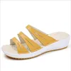 Tofflor casual kvinnors sandaler äkta läder sommarlägenheter skor kvinnor plattform kilar kvinnliga glider strand flip flops sy3