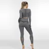 Aktive Sets Yoga Set Frauen Fitness Kleidung Nahtlose Sport Langarm Top Leggings frauen Anzug Sportswear Workout Trainingsanzug Weibliche