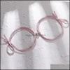 Bedelarmbanden 2 stks/set hartmagneet trekken armband reksel reksel elastisch touw vriendschap pseras voor vrouw meisjes drop levering sieraden ot7px