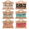 Strand 8pcs/conjunto Artista colorido Bracelet empilhável Pedra natural boêmio contas artesanais para mulheres jóias de cadeia elástica de meninas de praia