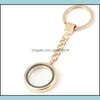 Nyckelringar ￖppnande Floating Locket Round Lockets h￤ngsmycken Keychain DIY Fashion Jewelry Will och Sandy Sier Gold 1862 T2 Drop Delivery DHWD7