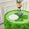 Tkanina stołowa St Patrick's Day Spring Shamrock zielone liście okrągłe tkaniny okładka do przyjęcia kuchennego piknik