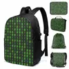 Backpack Funny Graphic Print Binary Code Inside USB Charge Men School Bags Women Bag Travel Laptop