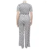 Tracksuits FS Polka Dot Print Plus Size Women Clothing 4xl Twee 2 -delige sets Pakken Dames zomer Outiften Feminino Conjuntos Wide Leg Pants