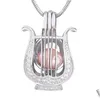 Hänge halsband modeform sier pläterad pärla harp burhängen locket diy tjej charmig present p155 droppleverans smycken dh0kv