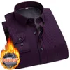 Camicie eleganti da uomo Camicia da uomo casual a righe calde invernali di alta qualità a maniche lunghe Moda uomo Flanella spessa Camisa Masculina