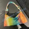 qwertyui45 Totes borsa a tracolla hobo di design di lusso Maniglia strass brillanti Pochette da sera Borsa Borse di cristallo e borsetta Borse Hobo 020523H