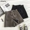 Women's Shorts Women S-5XL Retro Design Simple Pure All-match Trendy Leisure Ulzzang Asymmetrical Ladies High Waist Trousers Autumn Y2302