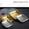 Plates Plate Dish Tray Bowl Dipping Stainless Stand Salad Camping Steak Baking Appetizer Sauce Cookie Cupcake Steel Serving Dinner