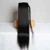 まっすぐなボディウェーブラップポニーテール人間の髪140Gインドのレミーマジックペーストポニーテールクリップヘアエクステンションの女性