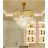 Lampy wiszące nowoczesne żyrandol salon prosta oświetlenie atmosfera lampka domowa luksusowa sypialnia europejska restauracja Crystal Drop dht9k