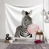 Tapisseries Rose Bulle Éléphant Girafe Enfant Tapisseries Animal Mur Art Pépinière Suspendue Nordique Enfant Bébé Chambre Décoration Tapisserie