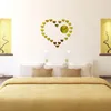 Wall Clocks 58x65cm 3D Novelty Mirror DIY Clock Big Digital Watch With Hearts Acrylic LOVE Decal Sticker Adesivo De Parede