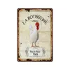 Fresh Eggs Metal Tin Sign Farm Shop French Cafe Milk Home Wall Decor Vintage Poster Tin Plates Happy Chicken Retro Plaque Personalized Metal Sign Size 30X20 w01