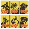 Méfiez-vous des chiens Tin Signs Plaques métalliques Attention Chiens Vintage Poster Peinture murale pour jardin Maison Porte Décoration de la maison 20 cm x 30 cm Woo