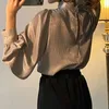 Koszulki damskie bluzki satynowe bluzka długa latarnia biuro