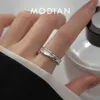 Solitaire Ring Modian Simple Real 925 Sterling Prata geométrica Tamanho aberto anéis de dedos Moda BbStrt Jóias finas para mulheres Cessórias Y2302