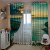 Cortina personalizada qualquer tamanho de cortinas azuis belas cenário lago janela blecaout luxo 3d conjunto para o quarto de cama vivendo