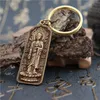 Dekorativa figurer Objekt Copper Sakyamuni Buddha Staty Taggar Ornament Mässing Key Chains Halsband hängsmycken Buddhism Mantra Amulet Home