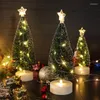 Decorazioni natalizie H7EA Mini albero artificiale Alberi di pino Led Light Birthday Year Party