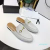 2023 Designer Princetown Slippers Genuine Leather Mules Women Loafers Metal Chain Comfortable Casual Shoe Lace Slipper