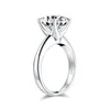 Solitaire Ring LESF Fashion 3.0 CT Cushion Cut 925 Sterling Silver Engagement Shiny SONA Stone Wedding s Y2302