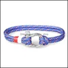 Catena a maglie Fibbie europee Bracciale di sopravvivenza Fascino a ferro di cavallo Corda intrecciata stile marina Paracord per uomo Donna Gioielli Regali Drop Del Otpvj