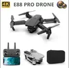 E88 DRONE 4K HD Wide Vinkle Camera 1080p WiFi FPV DRONS Dual Cameras Quadcopter Real Time Transmission Helicopter Toys