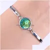 Charm Bracelets 2021 Round Mermaid Bracelet Sier Plated Bangle With 5 Different Colors Women Jewelry Party Gift Drop Delivery Dhbux