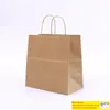 Brown Kraft Paper Gift Bag with Handles Paper Tote Shopping Recycled Bags for Gifts Wedding