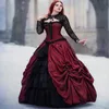 Wedding Dress Other Dresses Medieval Black And Dark Red Gothic Plus Size Ruffle Country Gown Lace Jacket Masquerade Costume Party Wear