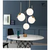 Lampy wiszące nowoczesne minimalistyczne lekkie lampa nordycka sufit dekoracja szklana kulka do salonu do sypialni Dowolna Dostarcz dh72k