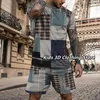 Men's Tracksuits Men's Summer T Shirt Shorts Set Vintage Style Short Sleeve T-shirts 2 Piece High Quality Men Outfits Oversized