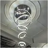 Kolye lambaları Modern Kristal Avize Halka Parlak Led Aydınlatma Avizeleri Işıkları Lamparas Süspansiyon Lampen Damla Teslimat Kapalı Dhhoc