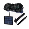 Strängar 3x2m 200ed Solar Net Mesh Lights Outdoor Bush Waterproof 8 Modes Garden Twinkle For Patio Wall Roof Balcony