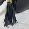 ソーホーディスコハンドバッグデザイナーバッグ本物のレザーショルダーバッグレターパンツタッセルウォレット女性ハンドバッグファッションクロスボディBA226V