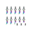 Colliers de pendentif 10pcs présentent une cage de couleur arc-en-ciel avec des perles de chaîne de 18 pouces Huile Collier de lieron perlé