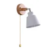 Lampa ścienna 2x drewniany drewniany kinkie światło dla korytarza sypialni z przełącznikiem suwakowym swobodnie (biały)