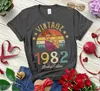 T-shirt femme Vintage 1982 édition limitée rétro femmes drôle 40e anniversaire femmes coton dame vêtements mode O cou manches courtes t-shirts 230202