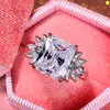 Solitaire Ring High-quality Silver Color Wedding Engagement Women Brilliant Cubic Zirconia Anniversary Love Gift New Trendy Jewelry Y2302